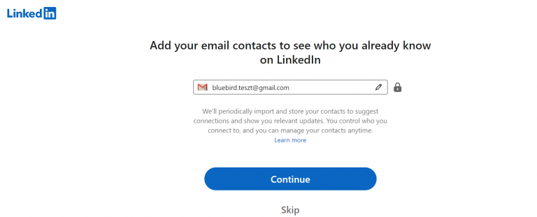 How to create LinkedIn profile - add contacts