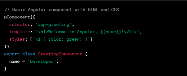 Basic Angular Component with HTML and CSS - Bluebird